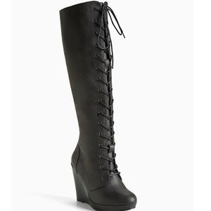 Torrid wide width wedge knee high boots
